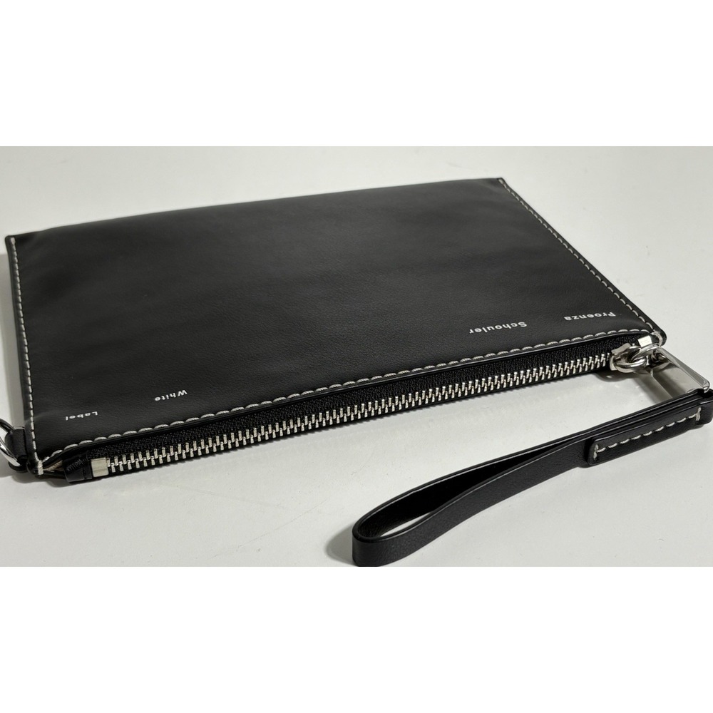 Proenza Schouler White Label Sullivan Slim Zip Pouch Wallet Card Black Leather - Picture 8 of 8
